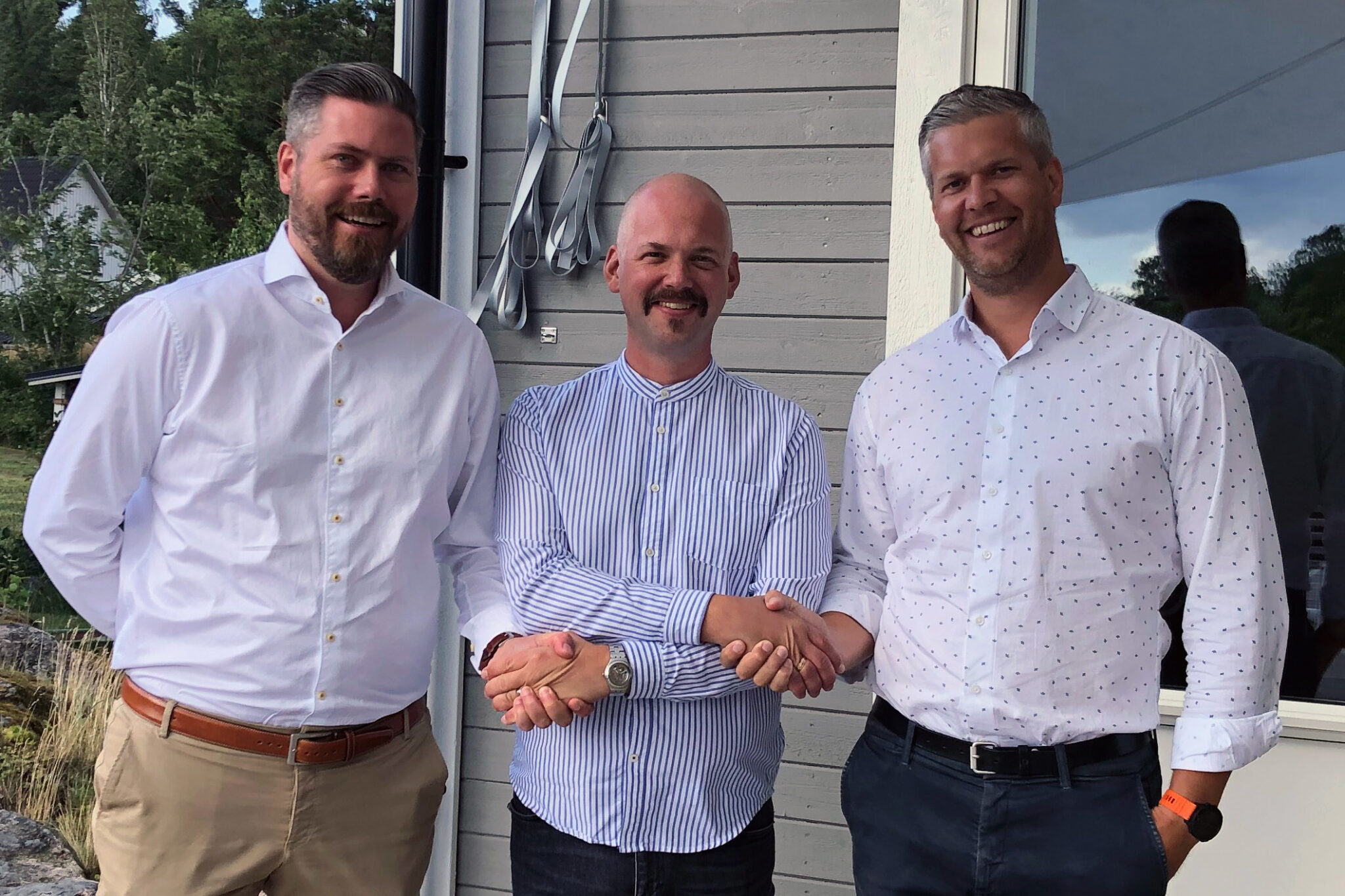 Från vänster: Henrik Johansson affärsområdeschef Power, Johan Fransson vd Elluminatus och Pierre Wallgren vd Vinnergi